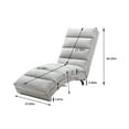 thumbnail image 2 of Massage Recliner Chaise Chair, Modern Linen Floor Massage Recliner with Side Pocket, Metal Legs, Remote Control, Heavy Duty Indoor Lazy Chaise Lounge Chair for Gaming, Sleeping, LIGHT GREY, 2 of 8