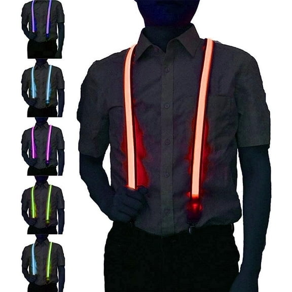 LINLIN Men's LED Suspenders, Back Suspenders with 8 Modes LED Light Suspenders Y Shape Suspenders