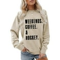 thumbnail image 2 of Women Blouses Womens Petite Pullover Skater Hoodies for Women Ladies Sweatshirts Pullover No Hood Long Tunic Sweatshirt Knitted Sweater for Sleeve Jacket Three Quarter Zip Sweatshirt plus Khaki 2XL, 2 of 4