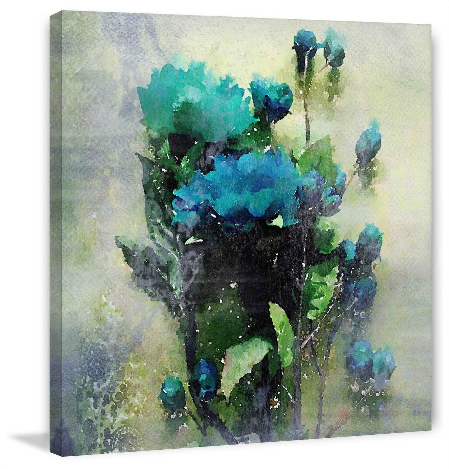"Blue Garden Bloom" by Irena Orlov Painting Print on Wrapped Canvas