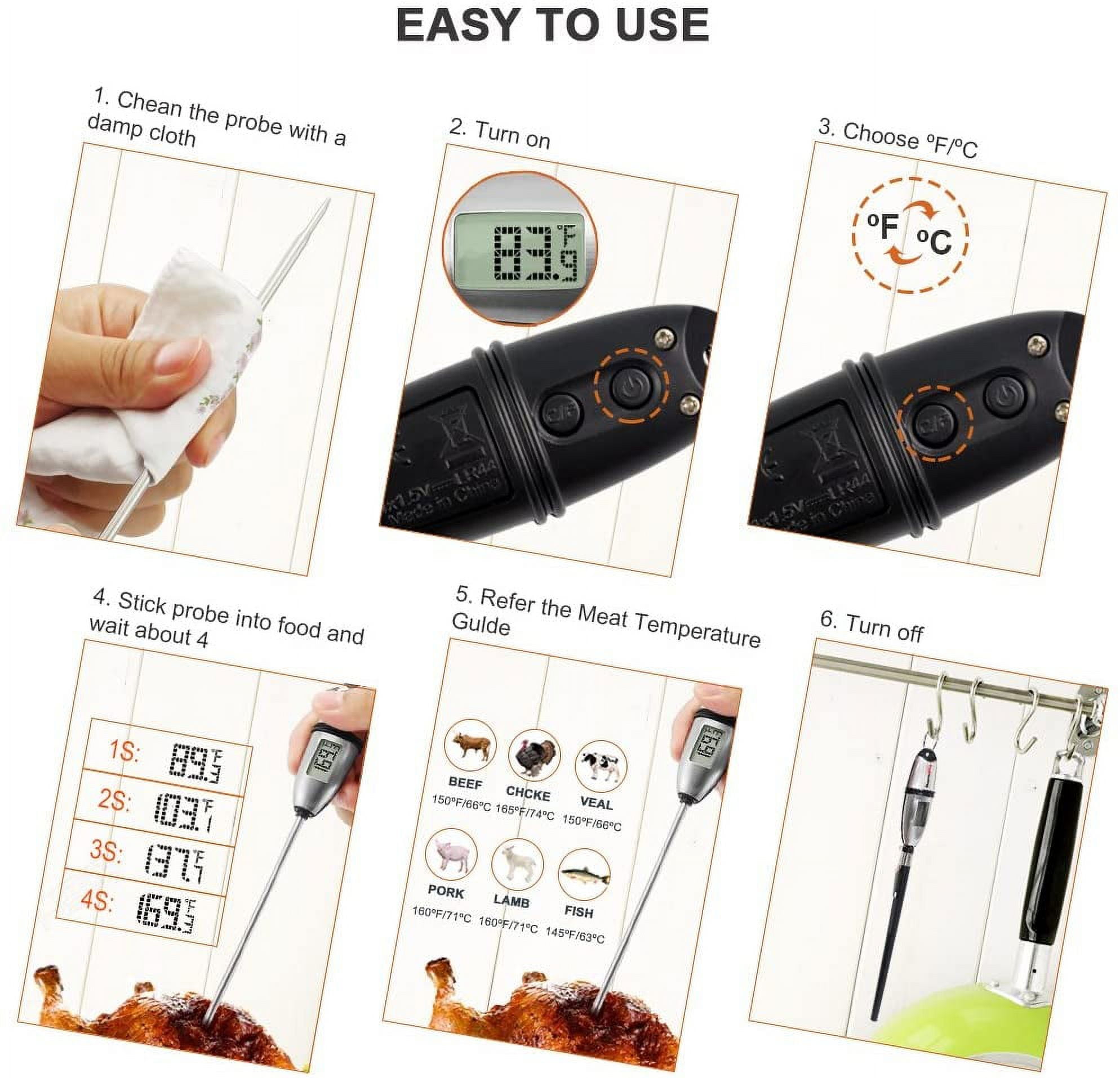 gourmia gth9185 digital spatula thermometer cooking & candy temperature  reader & stirrer in one, durable bpa free food safe material, 2nd  generation 