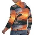 thumbnail image 6 of Lsque Sunset Dancing Dolphin B Pattern Casual Men's Hoodie,Hooded Sweatshirt with Kangaroo Pocket,Pullover Hoodie-Small, 6 of 7