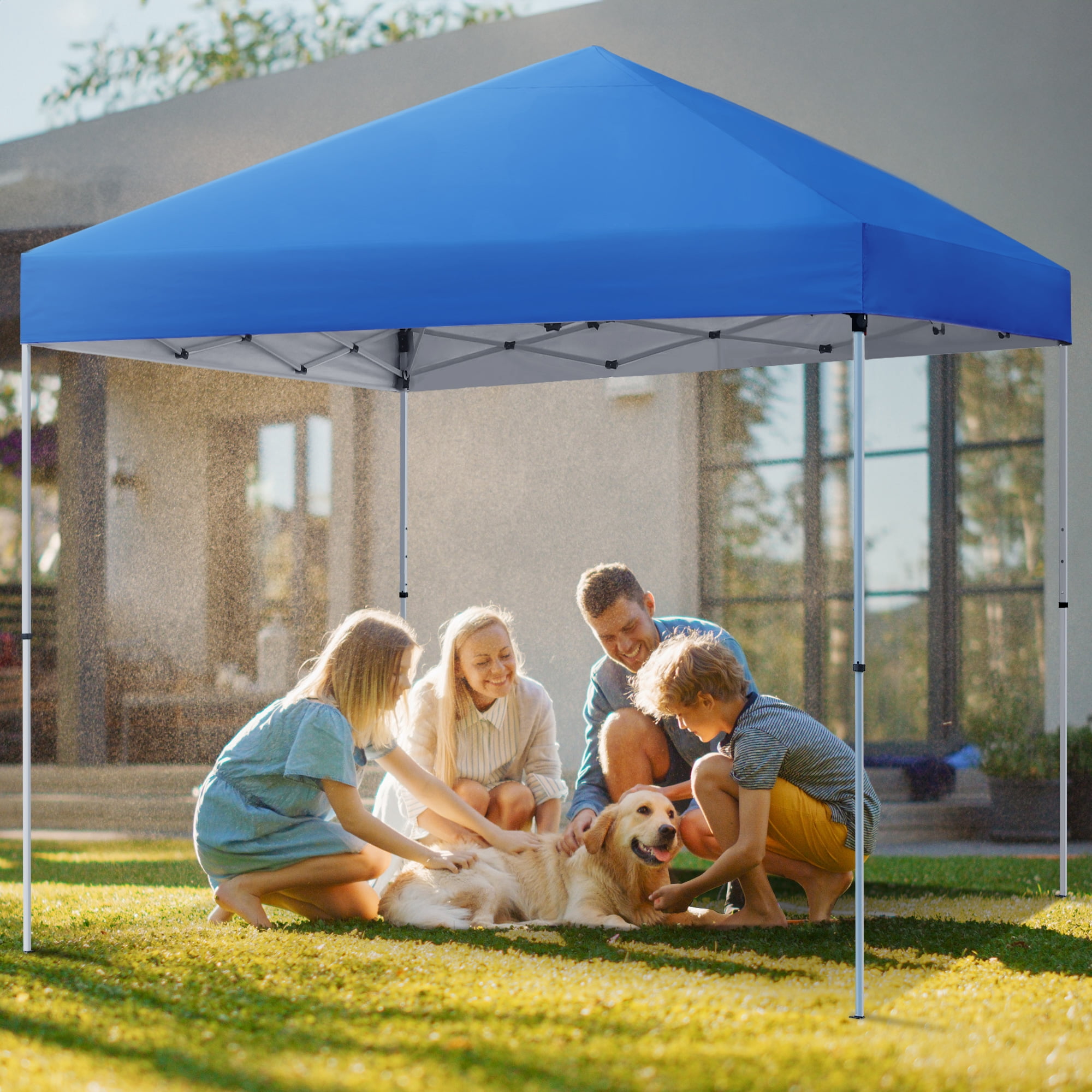 Uforic 10 ft x 10 ft Easy Pop up Outdoor Canopy Tent with 1 Removable Sidewall, Blue