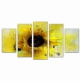 thumbnail image 1 of Juego de Cuadros Decorativos, Girasol en Estilo Acuarela, Arte Moderno y Cálido, 5 Piezas, Ideal para Cocinas y Salas de Estar, 150x80cm, 1 of 5