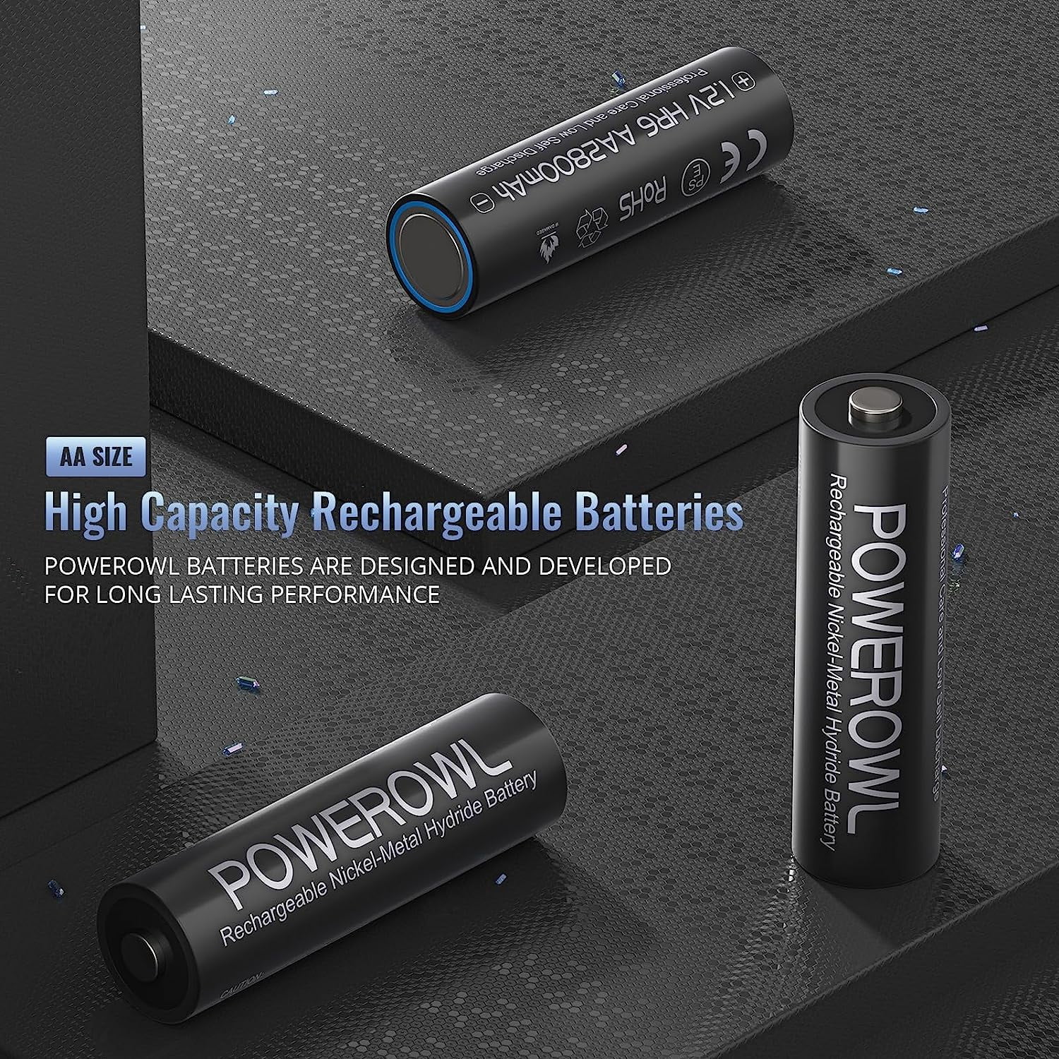Rechargeable AA Batteries, 2800mAh High Capacity Double A Batteries 1.2V NiMH Low Self Discharge (Pack of 12)