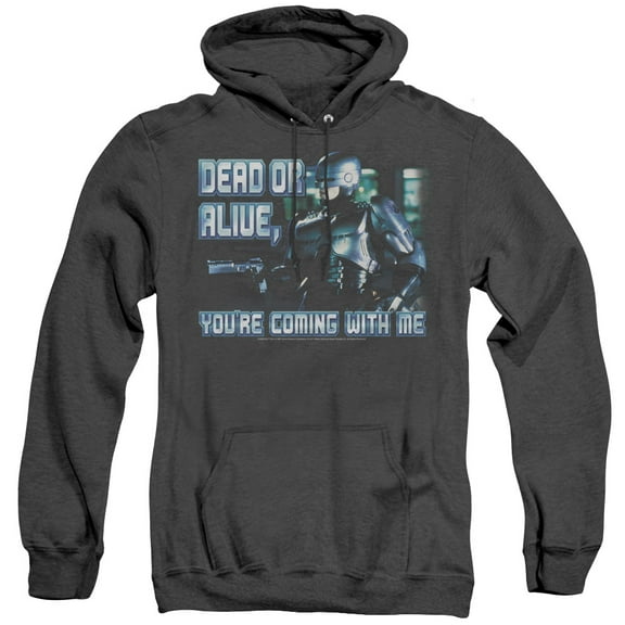 Robocop Dead Or Alive Adult Heather Hoodie Sweatshirt Black