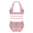 thumbnail image 3 of Kids Girls Gymnastics Leotards Sparkly Sequins Dancewear Back Strappy On Child Ballet Dance Jumpsuit, 3 of 7