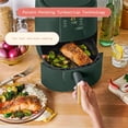thumbnail image 2 of 3 Quart Digital Air Fryer, Compact Small Kitchen Air Fryer with Touch Screen Display, 4 Preset Functions, 170°F–400°F Adjustable Temperature, Ceramic Nonstick Basket, 1200W (Thyme Green), 2 of 9