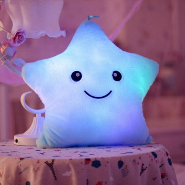 Cojin de almohada de estrella LED de felpa Forma de estrella de luz nocturna LED brillante Bodega Aurrera en linea