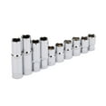 thumbnail image 4 of CASOMAN 10 Piece Impact Socket Set, 1/4" & 3/8" Drive, Deep & Shallow, 10mm, Metric, Mirror Chrome Finish, 4 of 6
