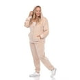 thumbnail image 3 of White Mark Women's Plus Size 2 Piece Velour Tracksuit Set, 3 of 5