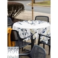 thumbnail image 5 of Outdoor Tablecloth with Umbrella Hole for Patio/Picnic/Party/Camping, Blue Grey Eucalyptus Waterproof Table Cloth Square Cover Washable, Watercolor Spring Weeping Botanical (54"x 54"), 5 of 8
