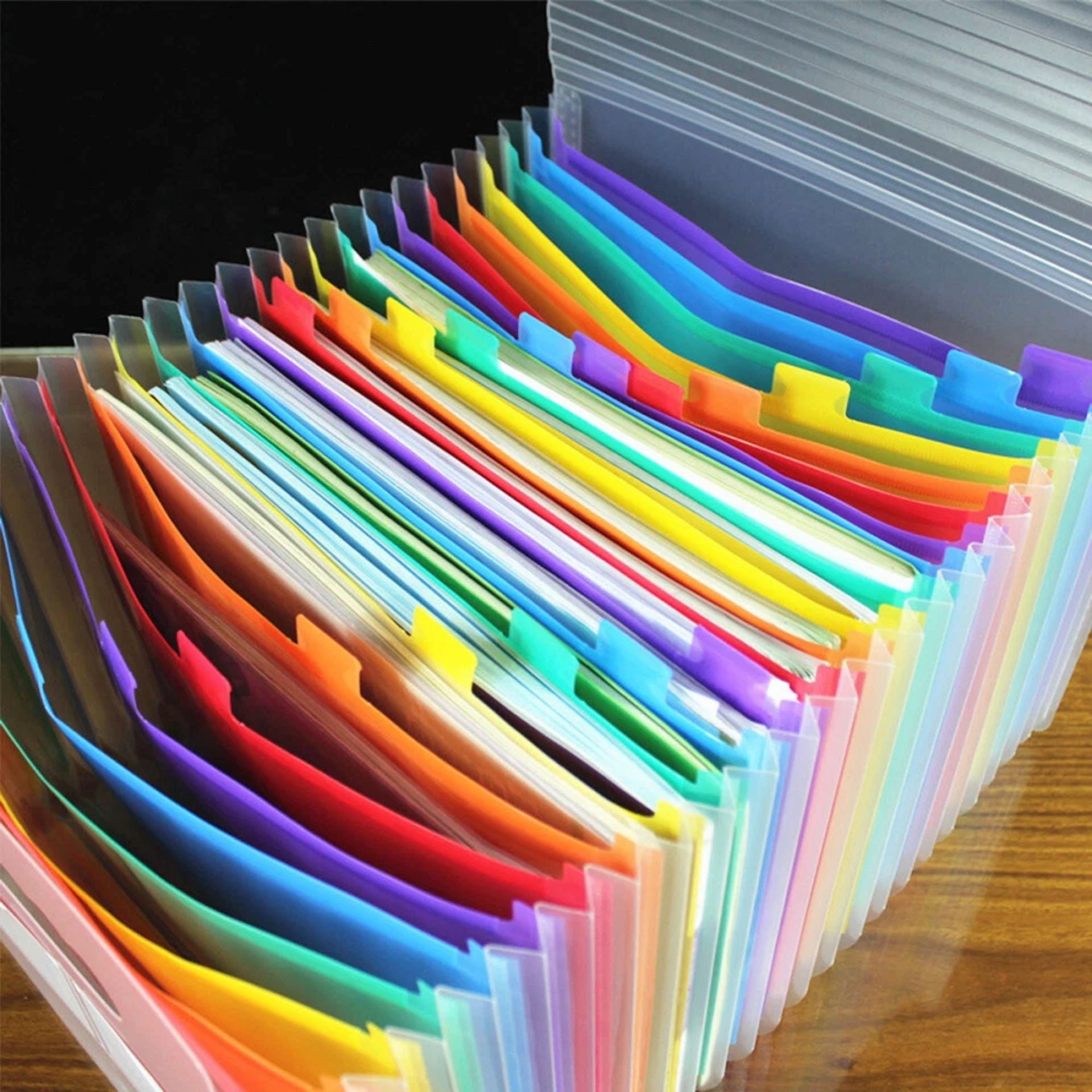 Transparent Organ Bag Folder Document Office Accordion