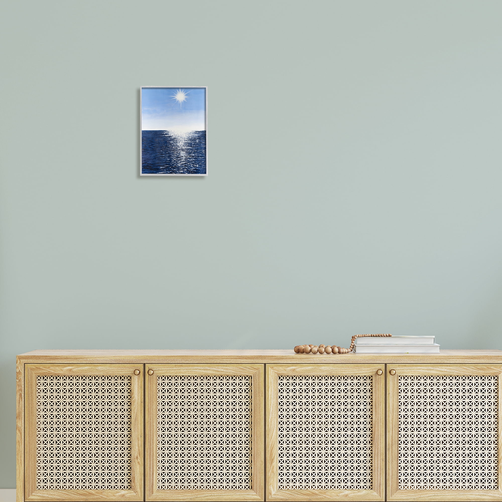 Stupell Summer Sunlight Ocean Reflection Landscape Photography Gray Framed Art Print Wall Art