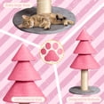 thumbnail image 2 of Christmas Tree Cat Scratcher Tower (31.5in), Pink Festive Design, Sisal Rope Scratching Post, Fleece Lounge Base for Indoor Cats, 2 of 8