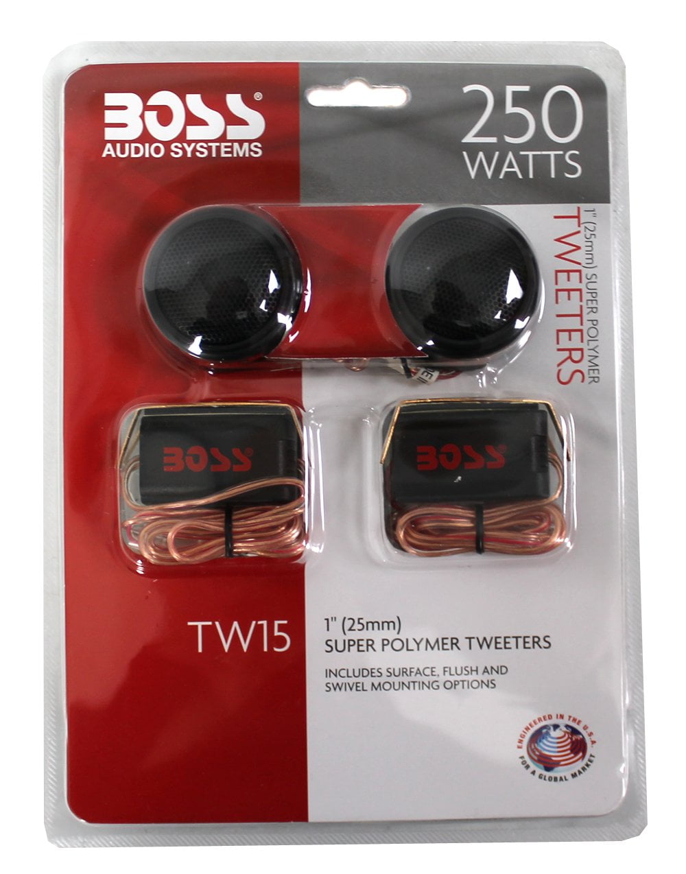 Boss TW15 1" 200 Watt Super Polymer Micro-Dome Car Audio Tweeters Pair