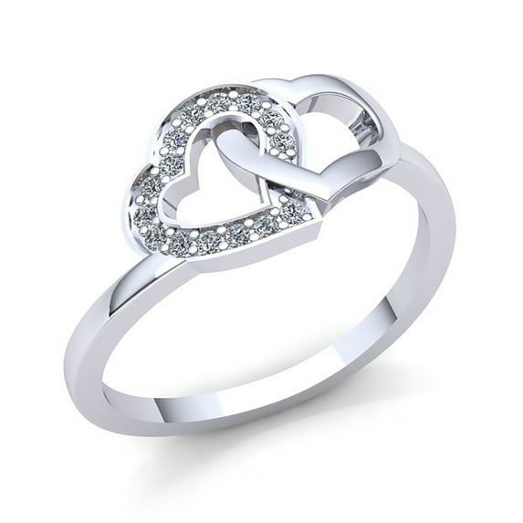 1.5ct Round Not Enhanced Ladies Fancy Heart Wedding Anniversary Band Solid 10K Rose, White or Yellow Gold JK I1