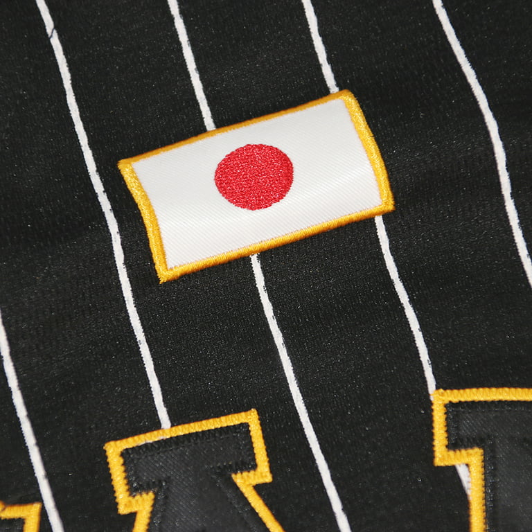 Madjus Men's #16 Ohtani Jersey Japan Samurai White Black Pinstriped Hip Hop Baseball Jersey