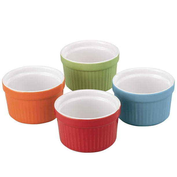 Porcelain Ramekins Set of 4 Assorted Colors by HMP