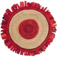 thumbnail image 2 of SAFAVIEH Cape Cod Susan Striped Area Rug, Red/Natural, 3' x 3' Round, 2 of 8