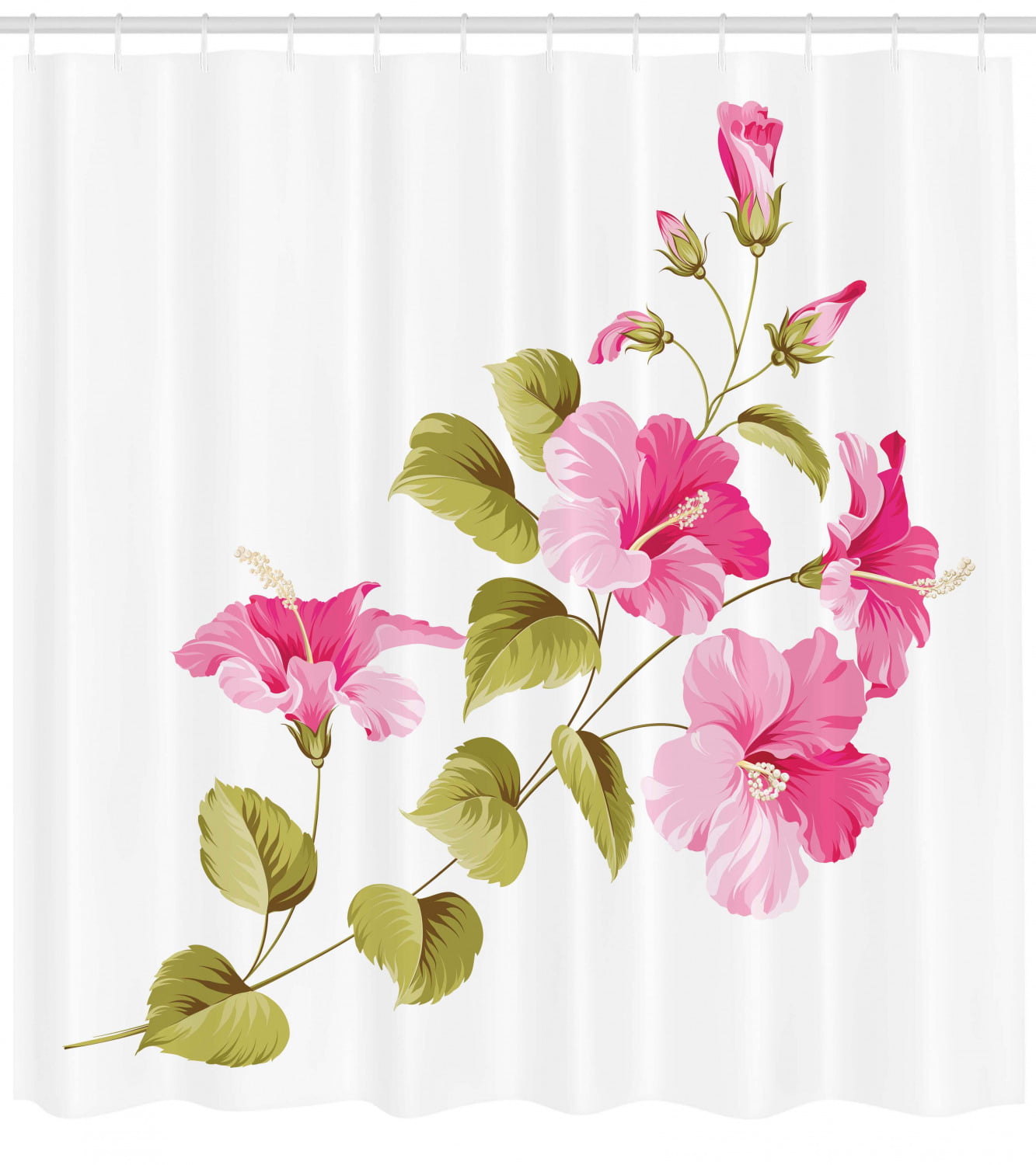 Details about   Hawaii Shower Curtain Exotic Hibiscus Flowers Print for Bathroom 