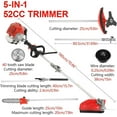 thumbnail image 6 of 5 in 1 Multifunctional Weed Eater, 52CC 2-Cycle Gas Cordless Hedge Trimmer, 2025 Upgraded Weed Eater Gas Powered, String Trimmer, Handheld Chainsaw Brush Cutter for Yard, Garden (Orange), 6 of 9