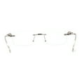 thumbnail image 4 of Mens Rimless Leopard Jewel Pin Arm Rectangle Eyeglasses Silver, 4 of 4
