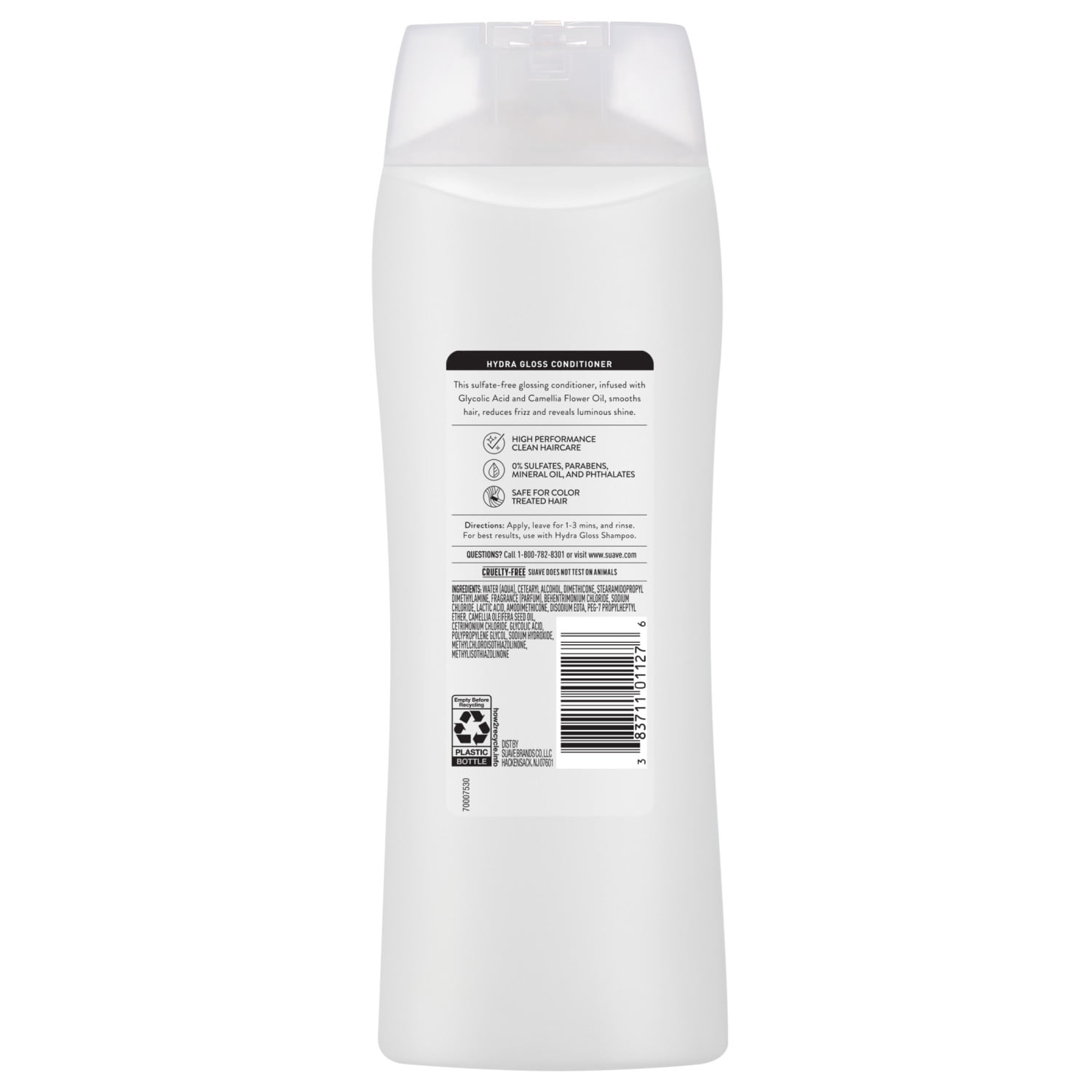 (6 pack) Suave Hydra Gloss Sulfate Free Conditioner with Glycolic Acid & Camellia Oil, 18 fl oz