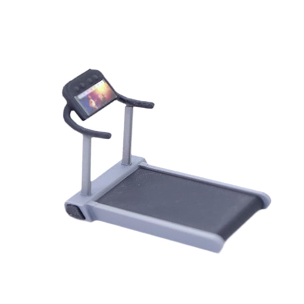 Equipo de fitness en miniatura, modelo de casa de muñecas, decoración, muebles, juguete, escena de fitness rueda de andar
