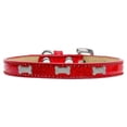 thumbnail image 1 of Silver Bone Widget Dog Collar Red Ice Cream Size 20, 1 of 1