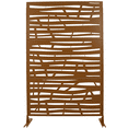 thumbnail image 4 of Tcbosik 76"H x 48"W Metal Privacy Screen Outdoor, Freestanding Decorative Portable Divider Privacy Fence for Balcony Garden Lawn Deck, Brown, 4 of 8