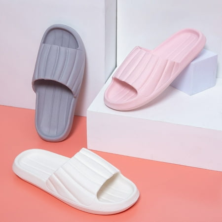 

Gubotare Isotoner Slippers Women Slippers for Women and Men Massage Shower Bathroom Non-Slip Quick Drying Open Toe Comfy Thick Sole Home House Cloud Cushion Sandals Red 8.5