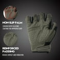 thumbnail image 3 of HANDLANDY Fingerless Impact Gloves for Men, Padded Grip Half Finger Work Gloves, Utility Trucker Driver Gloves, 3 of 7