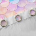thumbnail image 4 of Manfei Cute Mermaid Tail Blackout Curtains, Dreamy Fish Scale Window Curtains Pack of 2 (38x45 Each), Pink Blue, 4 of 6
