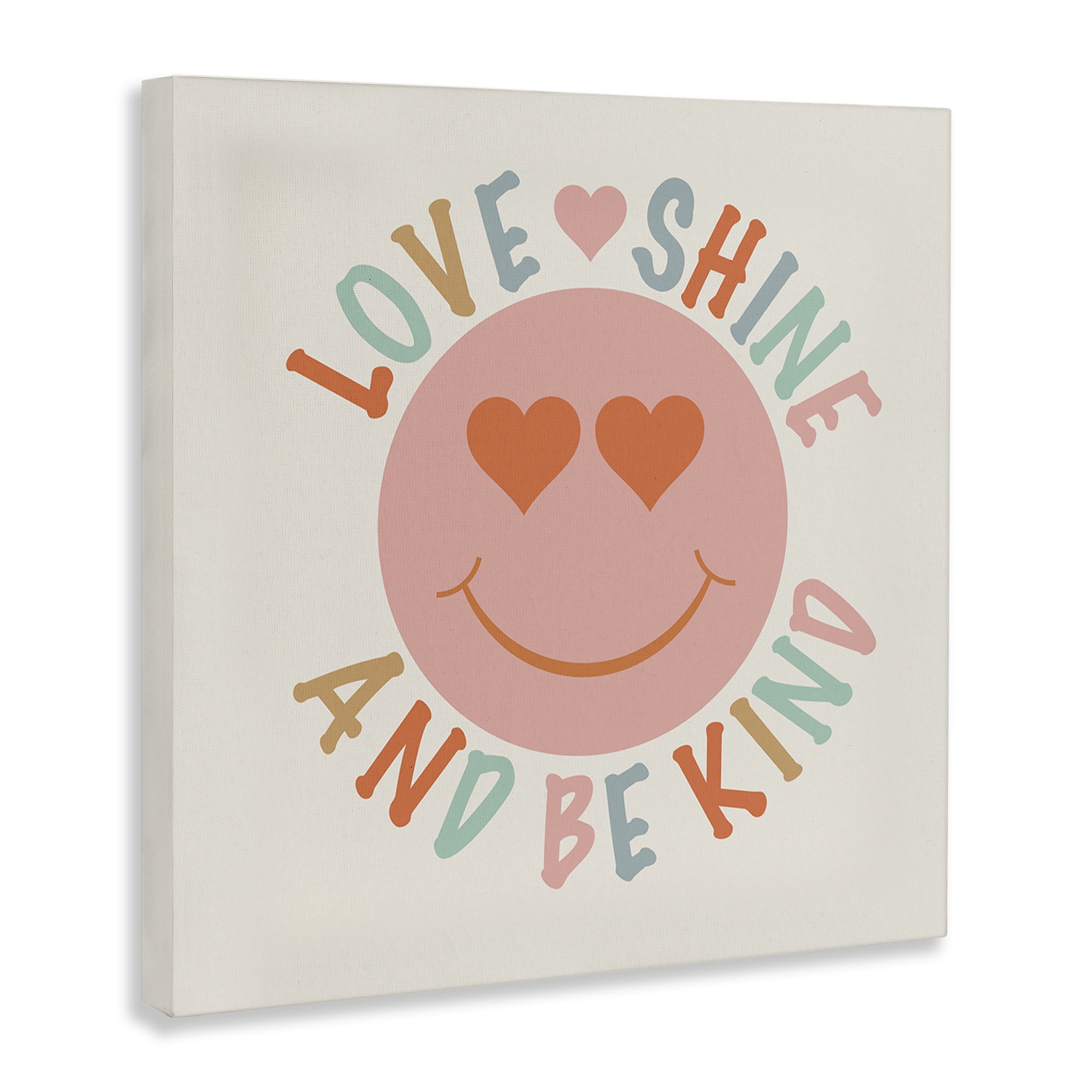 Stupell Industries Retro Be Kind Text & Numbers Painting Wrapped Canvas Art Print Wall Art, 36 x 36