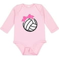 thumbnail image 3 of Inktastic Volleyball with Pink Bow Boys or Girls Long Sleeve Baby Bodysuit, 3 of 5