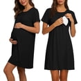 thumbnail image 3 of Iyufng Maternity Dresses Round Neck Short Sleeve Nursing Dress, 3 of 8