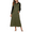 Army Green, variant on Women Long Sleeve Nightgown Cotton Hooded Night Shirt Contrast Color Full Length Loungewear with Pocket, S-4XL