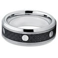 thumbnail image 2 of Carbon Fiber Tungsten Ring Tungsten Carbide Ring Screw Design 8mm Tungsten Band Men & Women Comfort Fit, 2 of 3