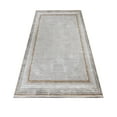 thumbnail image 4 of Melak Grey Framed Polyester Area Rugs for Living Room Jacquard Textured Modern Rugs Soft Geometric Rug for Bedroom Washable Rug Non-Slip Bohemian Carpet Perfect for Dining Room Office Beige, 4 of 4