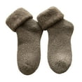 thumbnail image 2 of MSJUHEG Fuzzy Socks,Slipper Socks,Fluffy Socks,Bearpaw Socks,Cloud Socks,Wool Socks Winter Stockings Thickened with Country Sub Warm Ski Yarn Socks Coffee A, 2 of 4
