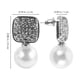 thumbnail image 5 of Elegantes pendientes de lazo de perla para mujer, delicados pendientes de lazo de diamantes de imitación con perlas de imitación, joyería de boda para novias y damas de honor, 5 of 8