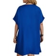 thumbnail image 2 of Innerwin Robes Courtes d'Été Couleur Unie Mini Robe pour Femmes Manches de Vacances Robe Surdimensionnée Bleue 2TG, 2 of 3