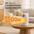 thumbnail image 6 of DREO Space Heater, 1500W Portable Heaters for Inside, Electric Heater with Thermal Sensor for Home, Digital Display, 12H Timer, 3 Modes, Safe Quiet Heater for Bedroom,White, 6 of 6