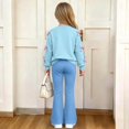 thumbnail image 6 of Mooqilaa Girls Outfit Sets, 2 Piece Long Sleeve Spring Fashion Girls Fall Clothing Sets Light Blue Size 7-8 T, 6 of 6
