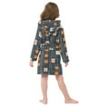 thumbnail image 4 of FORMRS Kids Bathrobe Unisex Hooded Robe Toddler Pajamas Sleepwear, Size 4-6T, Orange Checkered Pattern, 4 of 7