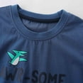 thumbnail image 3 of Toddler Outfits Boys Dinosaur Cartoon Print Letter Embroidery T Shirt Shorts Summer 2 Piece Outfit Boys Clothes Blue 3 Years-4 Years, 3 of 6