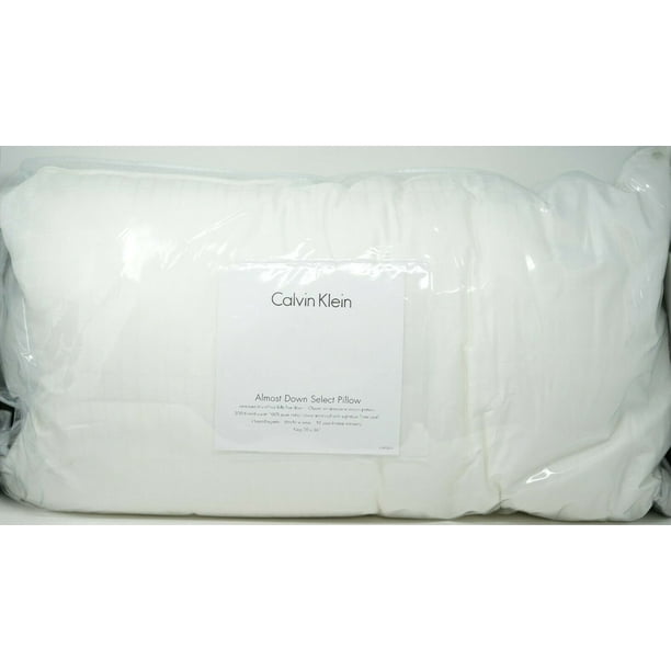 Calvin Klein 100% Cotton 300 TC Almost Down Select Bed Pillow - KING -  White 