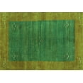 thumbnail image 1 of Ahgly Company Machine Washable Indoor Rectangle Abstract Turquoise Blue Contemporary Area Rugs, 2' x 4', 1 of 4