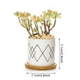 thumbnail image 3 of Plant Pot Cylindrical Flowerpot 7.5x7.6cm Geometric Pattern Simple Black White Nordic Style Home Decor Ceramic Vase, 3 of 3